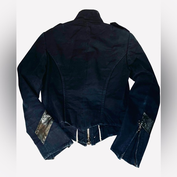 Rag & Bones Leather Mixed Media Military Jacket - Picture 12 of 12